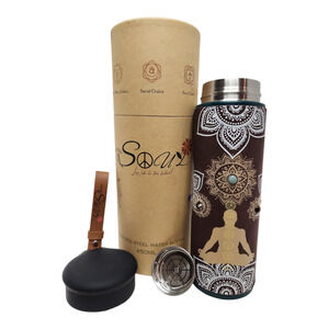 Beautiful Soul Live Life to the Fullest stainless steel water bottle w PU sleeve